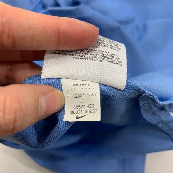 Nike Polo Shirt Mens L Large Blue Jay Golf Dri Fit Tour Performance UV Tech - Picture 9 of 11